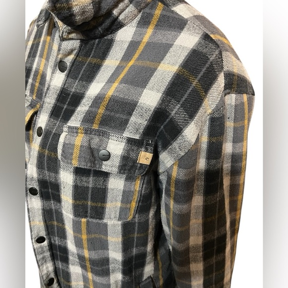 RIP CURL MEN'S  CHECKERED JACKET BUTTON UP BLACK/GRAY- Size L - Picture 2 of 4